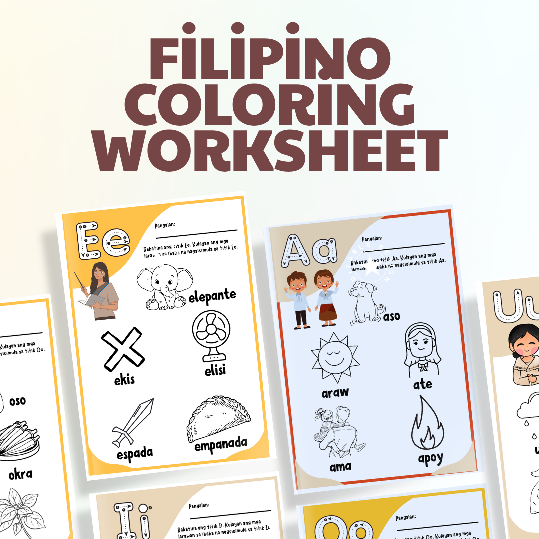 Filipino Coloring Worksheet | Fun & Educational Printable for Kids | Learn Filipino Culture & Language Through Art