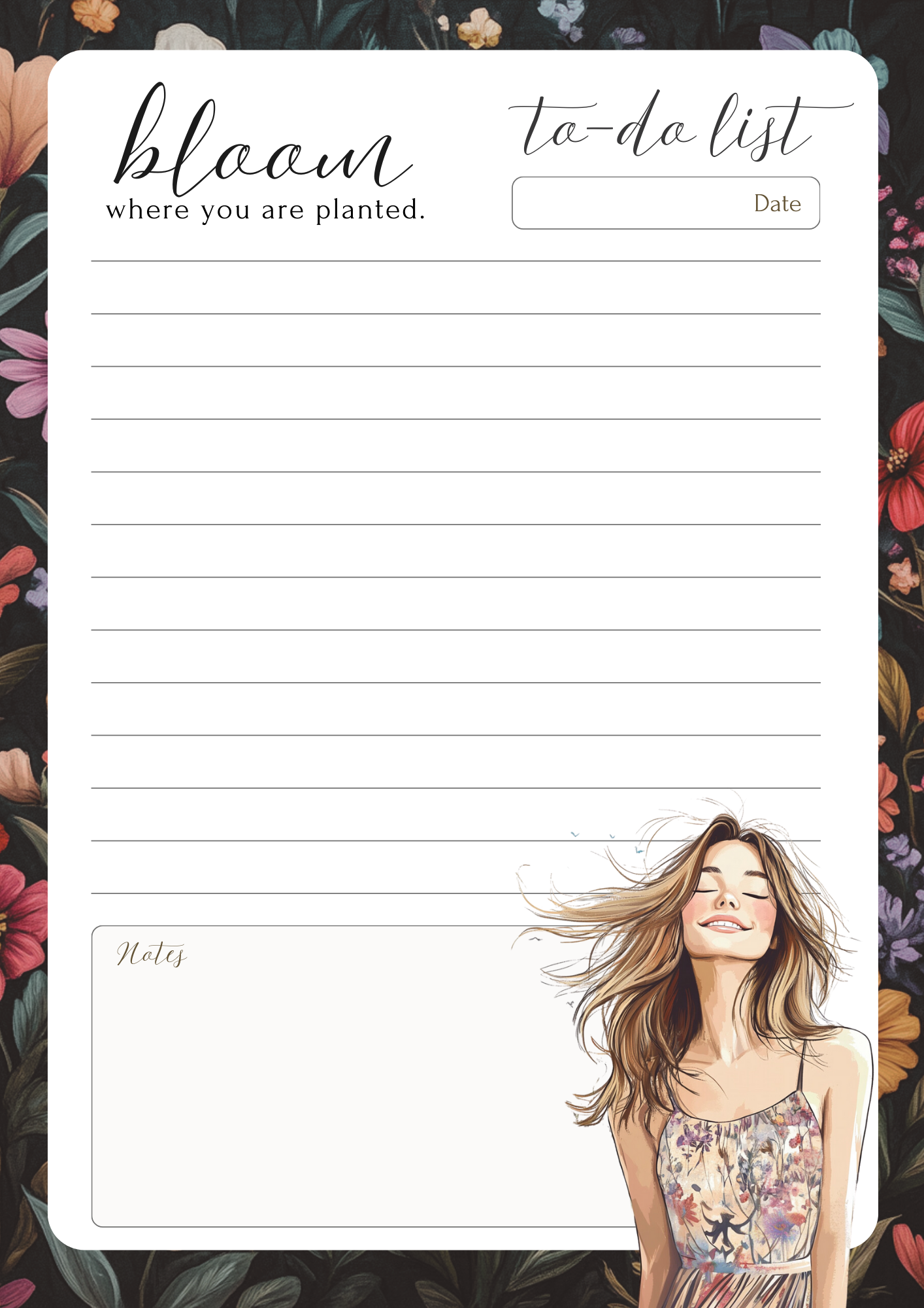 Notepad, 30 to 50 pages, Notepad, Ships to US only, Christian Design, Desk Notepad, Stationery, Custom Notepad, Abstract, Floral, Colorful