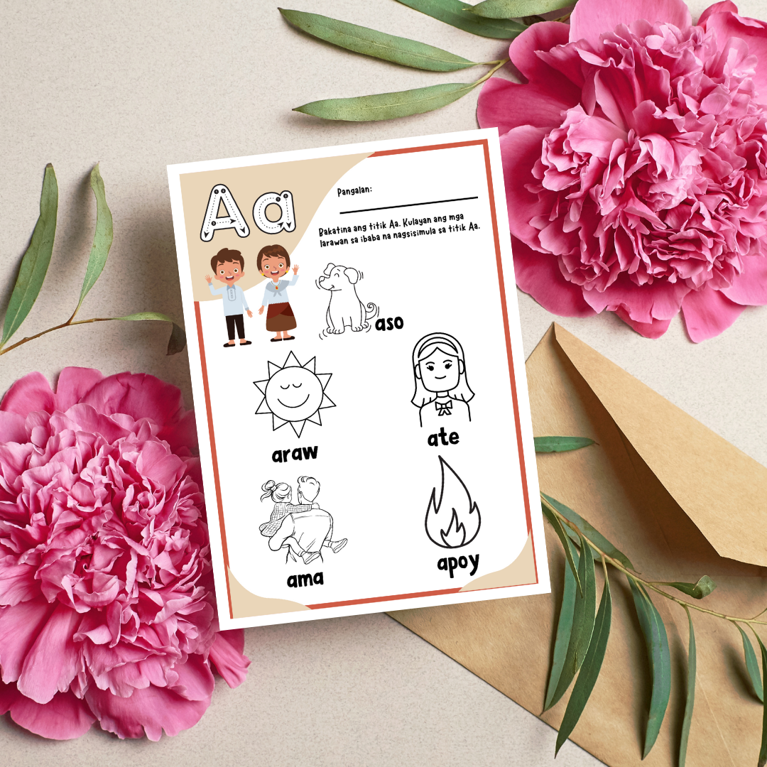Filipino Coloring Worksheet | Fun & Educational Printable for Kids | Learn Filipino Culture & Language Through Art