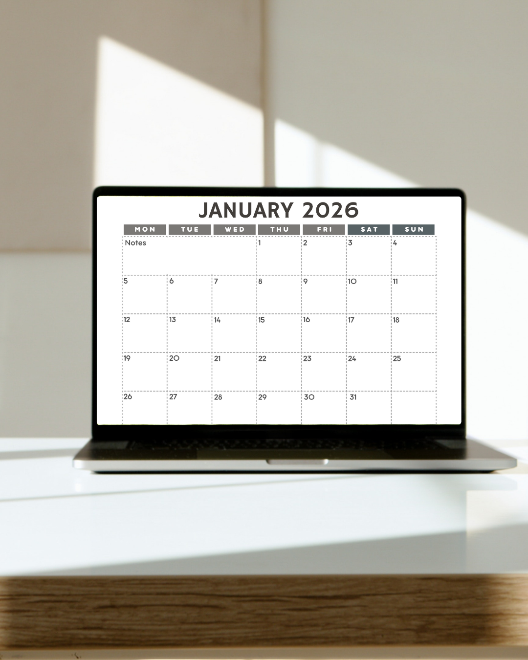 2026 Marble Calendar Printable | Elegant Digital Download Calendar | Minimalist Wall Art | Ready to Print Monthly Planner Pages