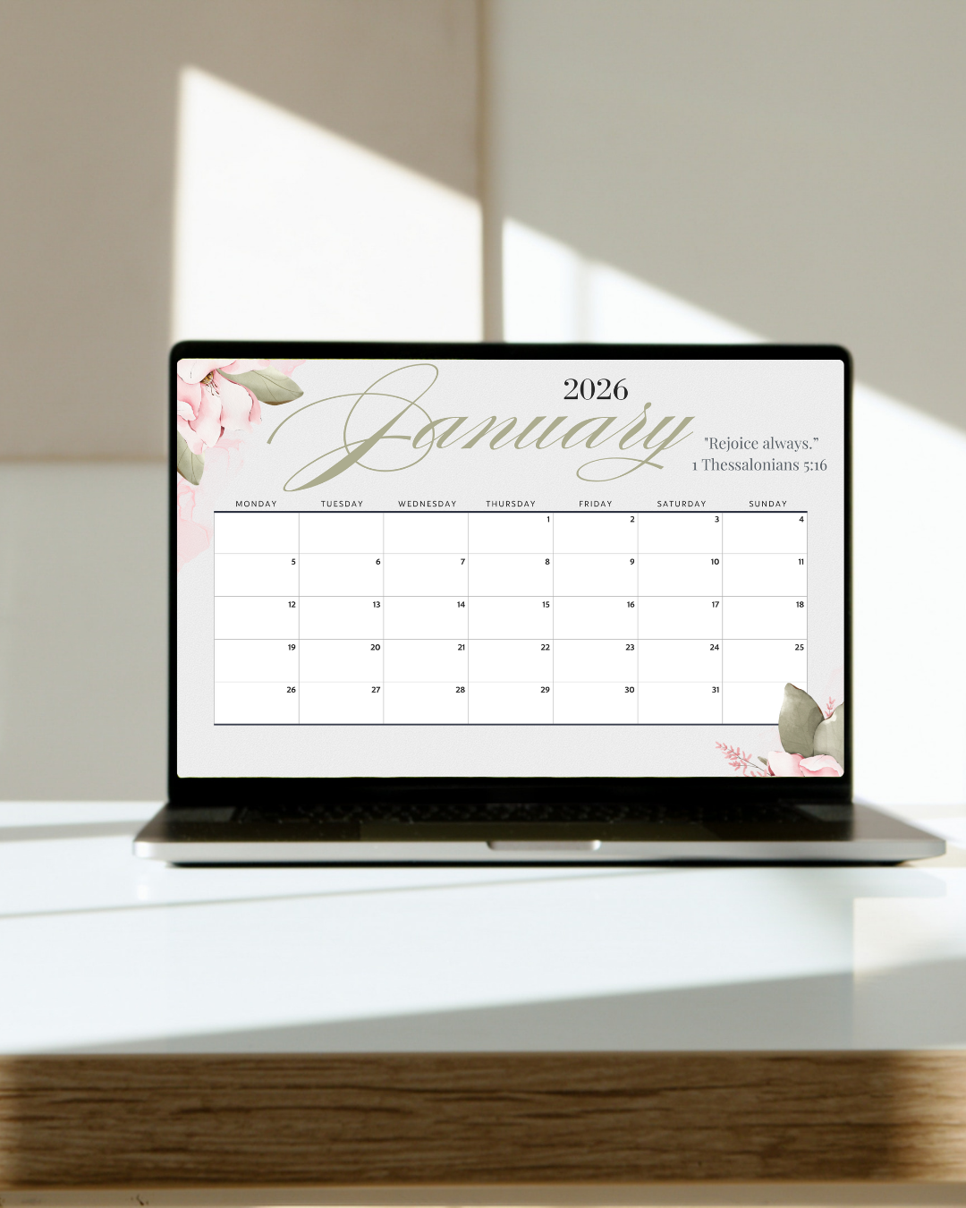 2026 Pastel Calendar Printable | Creamy Aesthetic Digital Download Calendar | Soft Minimalist Wall Art | Ready to Print Monthly Planner Pages