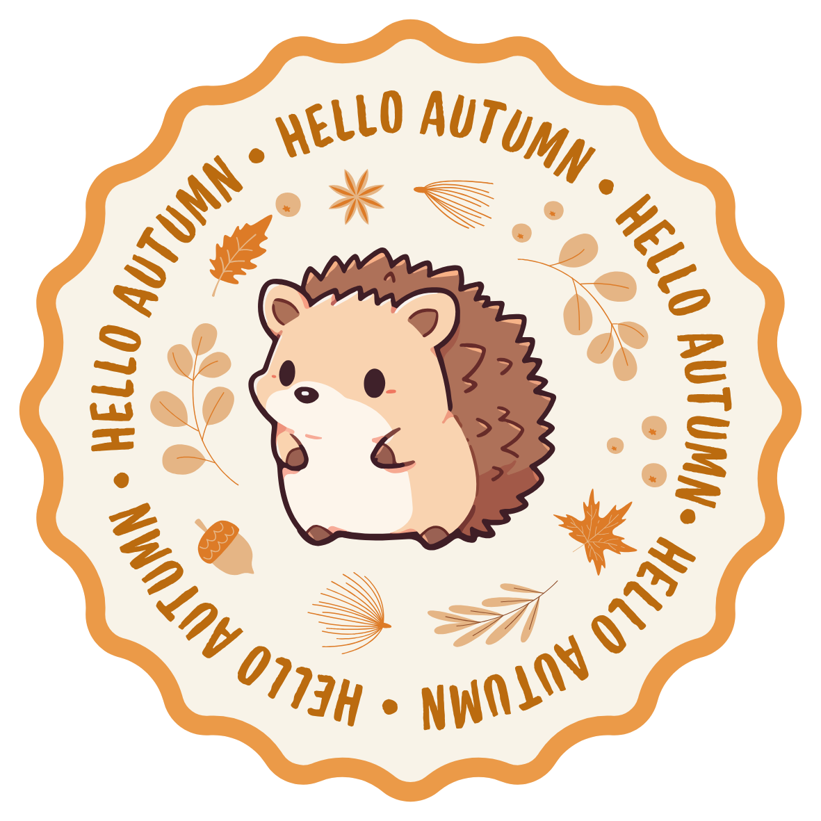Happy Thanksgiving Day Circle Sticker - Printable Fall Sticker Sheet, Digital Download for Gifts, Envelopes, Labels & Party Favors