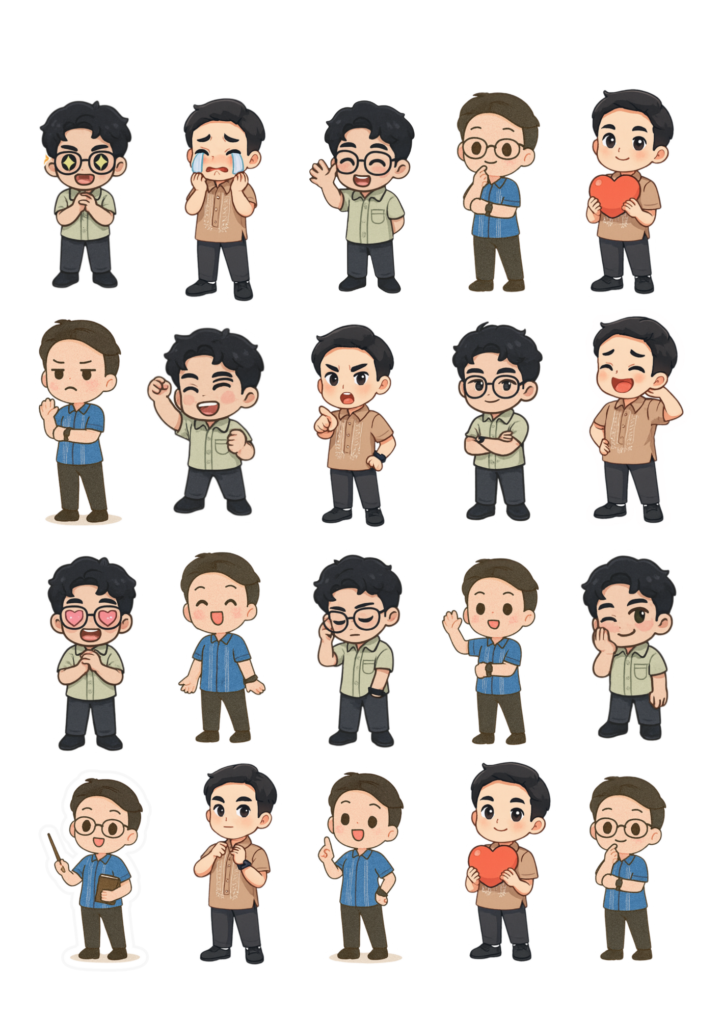 Cute Chibi Teacher Stickers | Adorable Classroom, Planner & Scrapbook Decor
