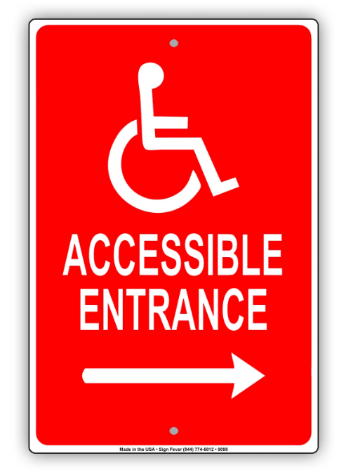 Accessible Entrance Right Side Handicap Sign 12 x 18