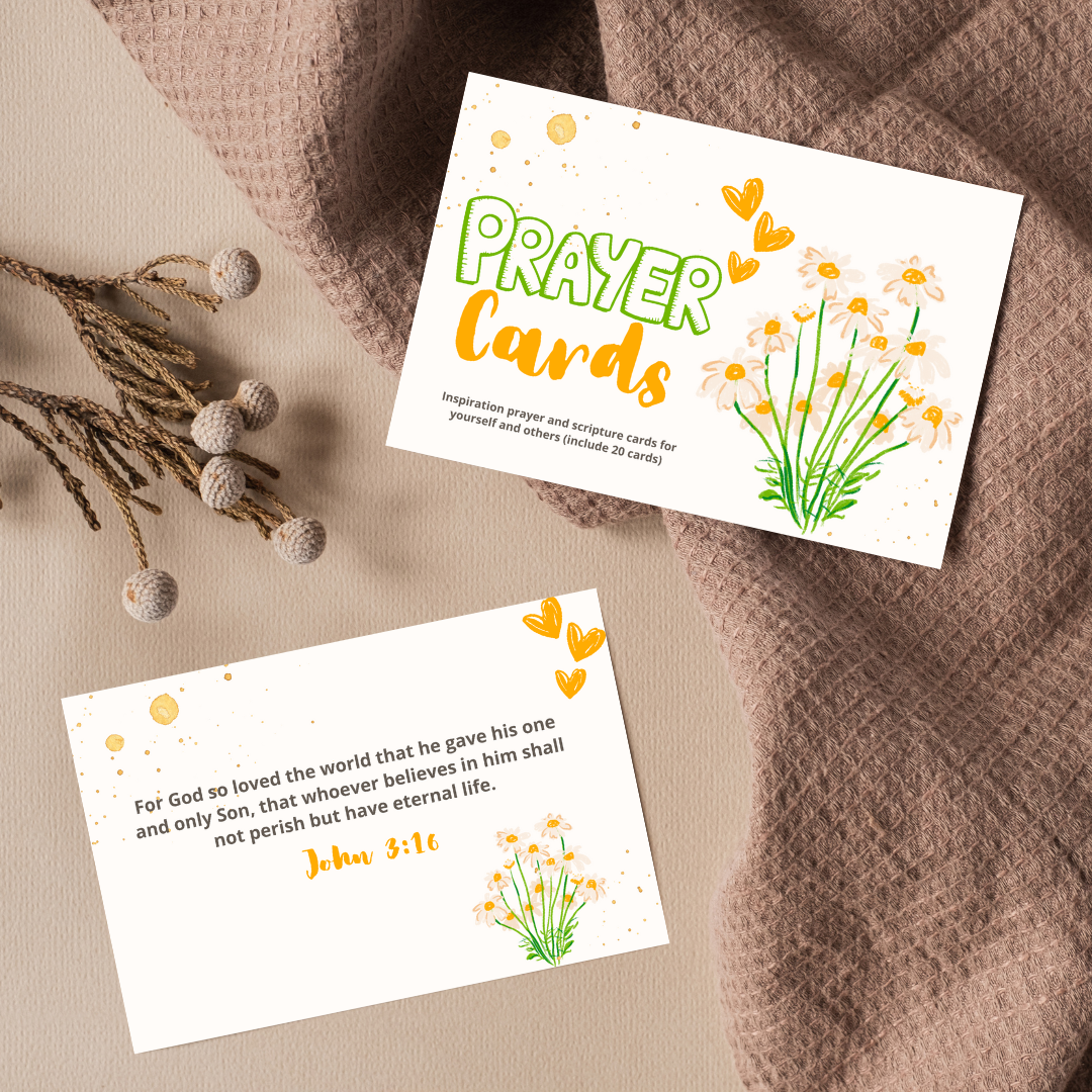 Christian Prayer Cards Printable – Digital Download | Scripture & Bible Verse Prayer Cards | Faith-Based Encouragement Cards