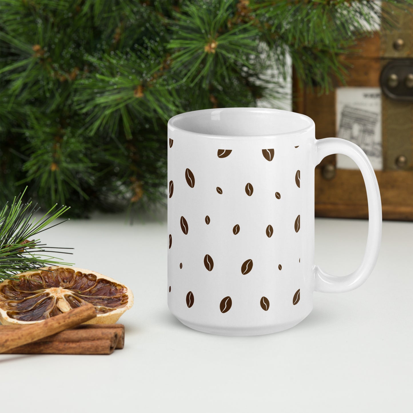 White Glossy Mug for Coffee, Tea Lovers, Perfect for Birthday Gift for Family and Friends