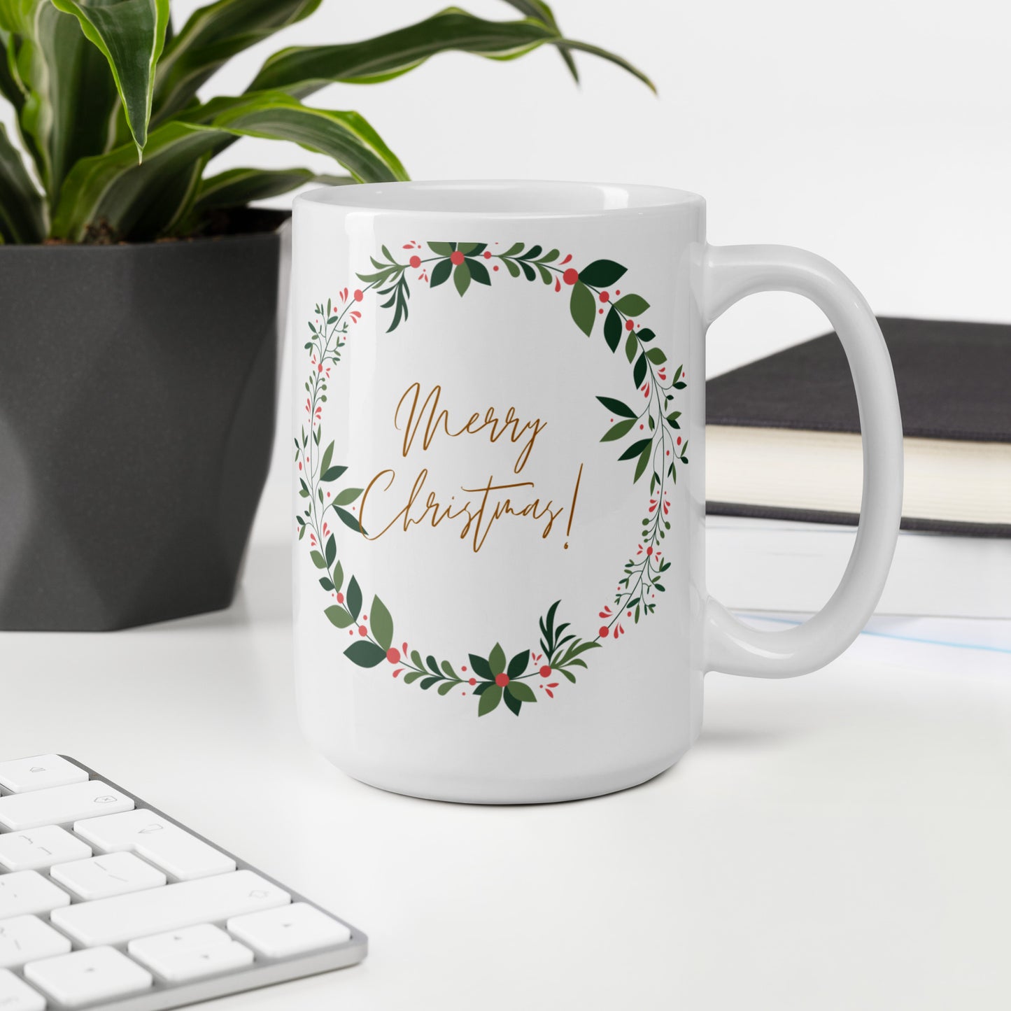 Merry Christmas White Glossy Mug 11oz, 15oz, 20oz, for Coffee and Tea Lovers, For Birthday, Thanksgiving and Christmas Gift Ideas