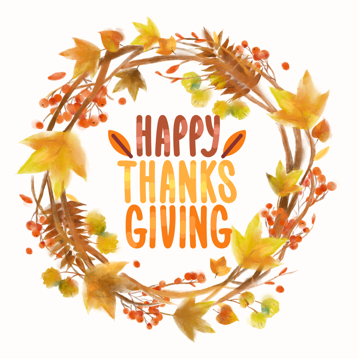 Happy Thanksgiving Day Circle Sticker - Printable Fall Sticker Sheet, Digital Download for Gifts, Envelopes, Labels & Party Favors