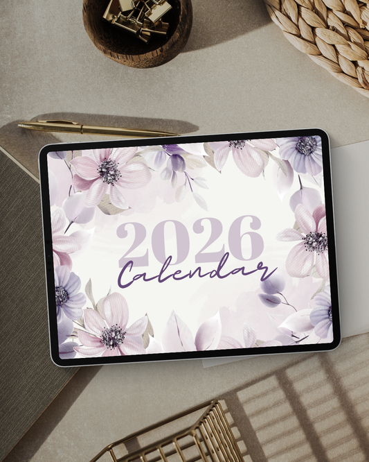 2026 Floral Calendar Printable | Aesthetic Digital Download Calendar | Botanical Wall Art | Ready to Print Monthly Planner Pages