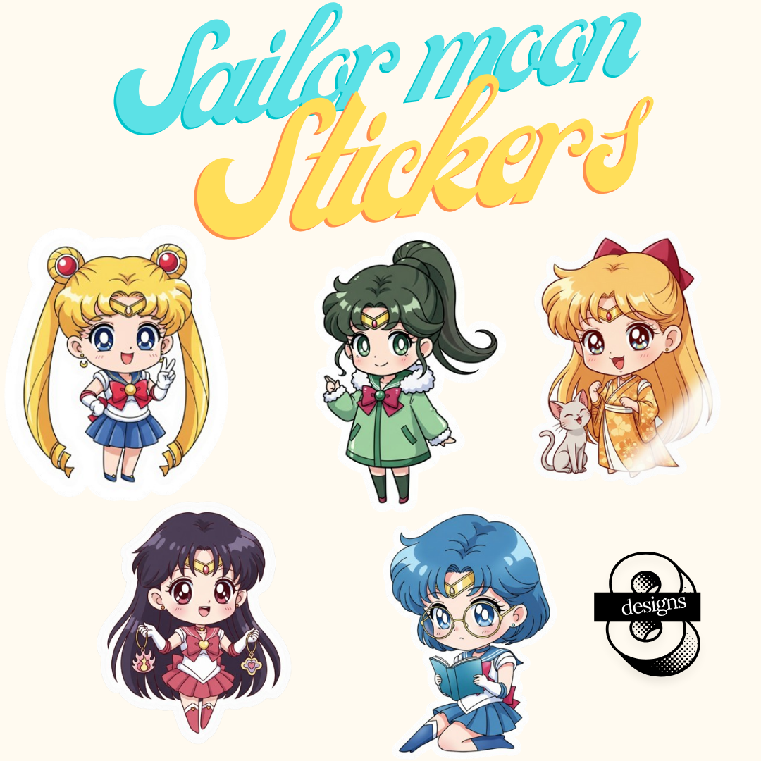 Sailor Moon Stickers Pack | Anime Stickers | Cute Kawaii Waterproof Stickers for Laptop, Water Bottle, Journal, Scrapbook, Planner