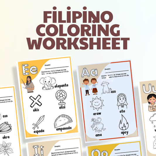 Filipino Coloring Worksheet | Fun & Educational Printable for Kids | Learn Filipino Culture & Language Through Art