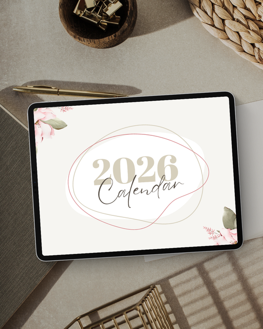 2026 Pastel Calendar Printable | Creamy Aesthetic Digital Download Calendar | Soft Minimalist Wall Art | Ready to Print Monthly Planner Pages
