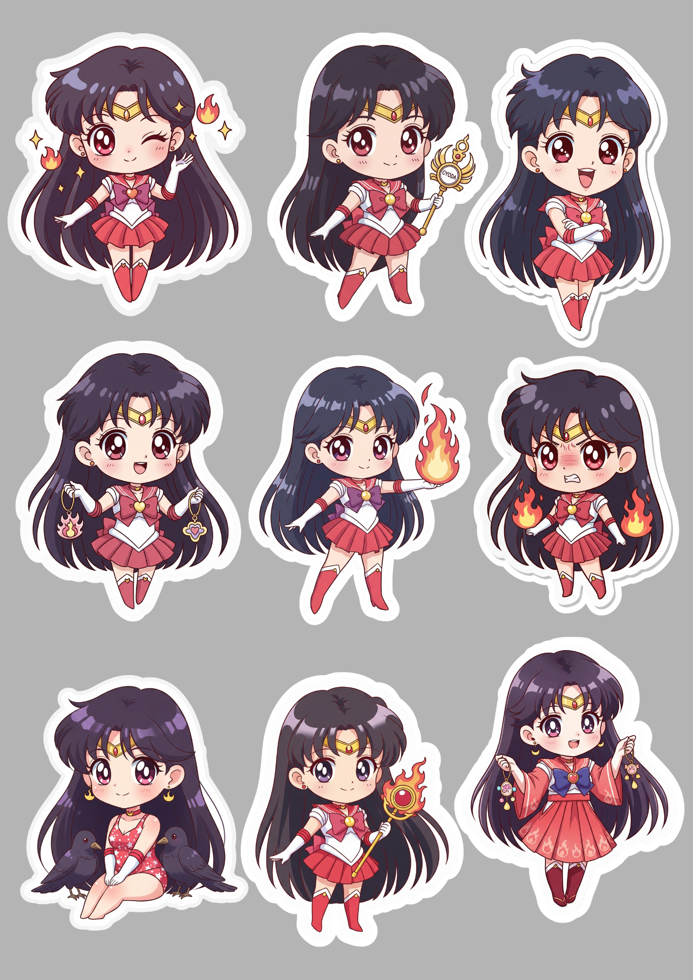 Sailor Moon Stickers Pack | Anime Stickers | Cute Kawaii Waterproof Stickers for Laptop, Water Bottle, Journal, Scrapbook, Planner
