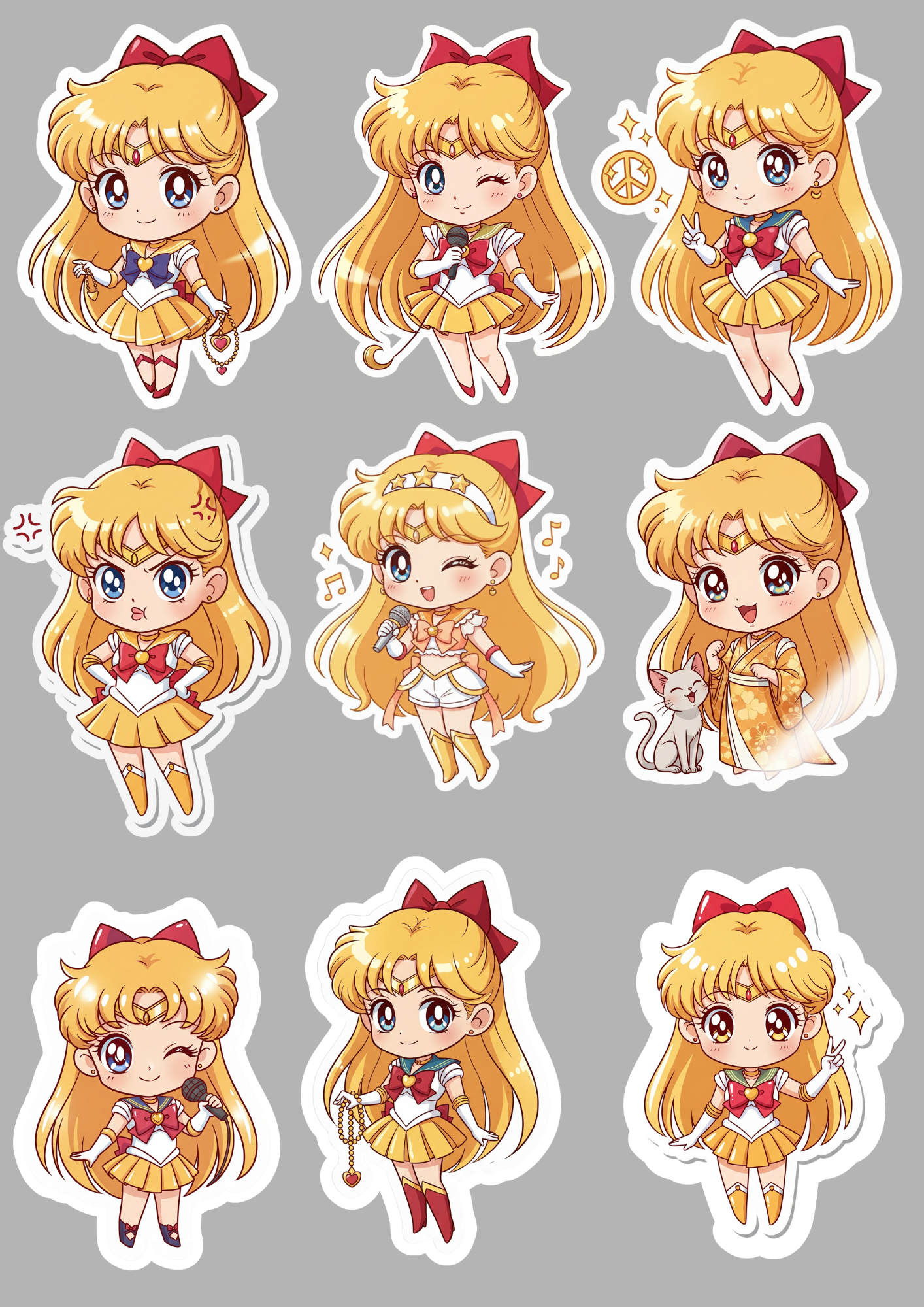 Sailor Moon Stickers Pack | Anime Stickers | Cute Kawaii Waterproof Stickers for Laptop, Water Bottle, Journal, Scrapbook, Planner
