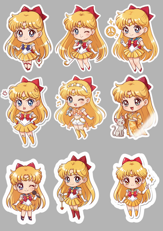 Sailor Moon Stickers Pack | Anime Stickers | Cute Kawaii Waterproof Stickers for Laptop, Water Bottle, Journal, Scrapbook, Planner