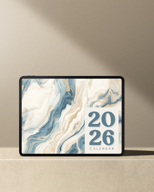 2026 Marble Calendar Printable | Elegant Digital Download Calendar | Minimalist Wall Art | Ready to Print Monthly Planner Pages
