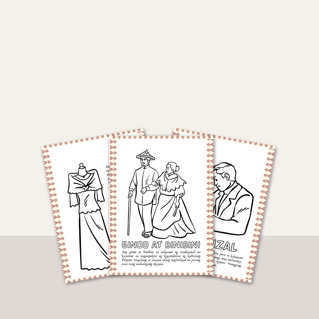 Filipino-Themed Coloring Book | Beige Illustrative Style | Digital Download for Cultural Art & Fun