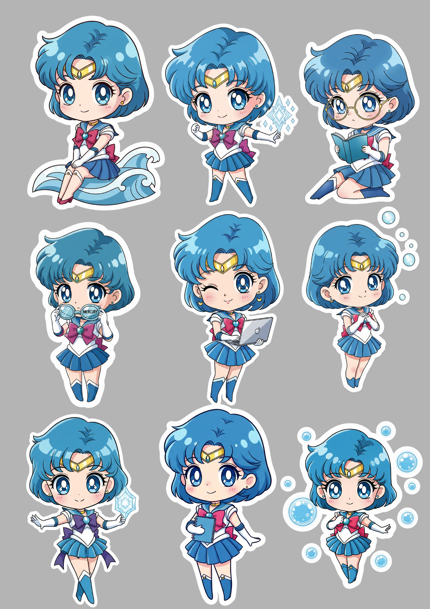 Sailor Moon Stickers Pack | Anime Stickers | Cute Kawaii Waterproof Stickers for Laptop, Water Bottle, Journal, Scrapbook, Planner