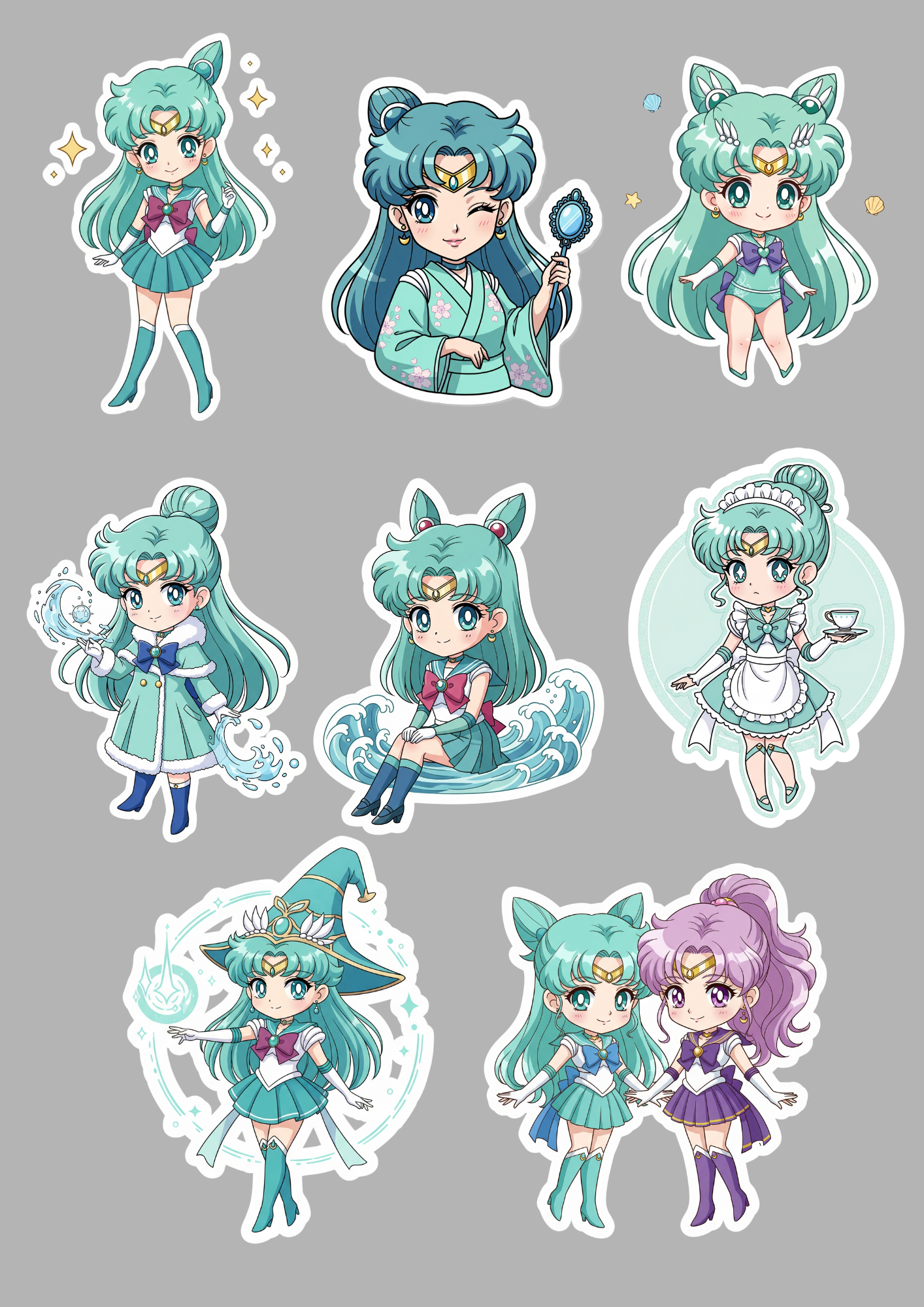 Sailor Moon Stickers Pack | Anime Stickers | Cute Kawaii Waterproof Stickers for Laptop, Water Bottle, Journal, Scrapbook, Planner