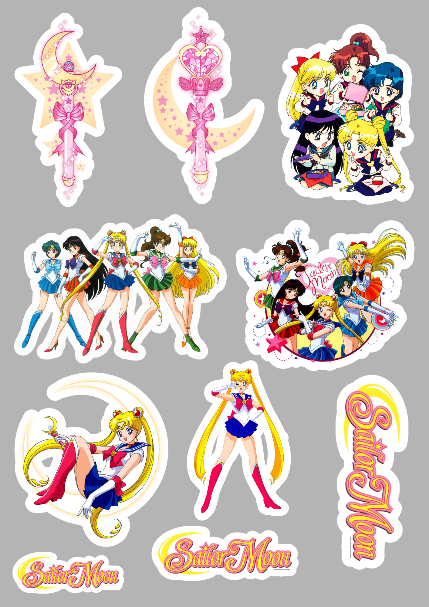 Sailor Moon Stickers Pack | Anime Stickers | Cute Kawaii Waterproof Stickers for Laptop, Water Bottle, Journal, Scrapbook, Planner