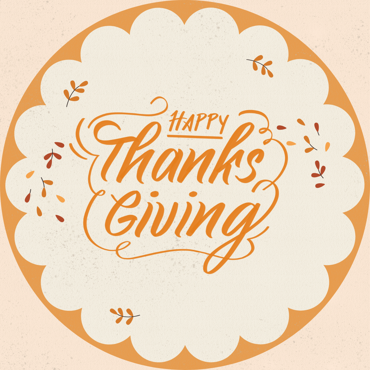 Happy Thanksgiving Day Circle Sticker - Printable Fall Sticker Sheet, Digital Download for Gifts, Envelopes, Labels & Party Favors