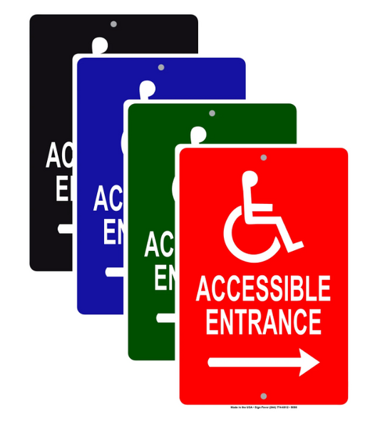 Accessible Entrance Right Side Handicap Sign 12 x 18