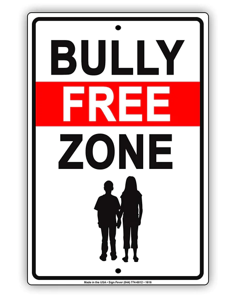 Bully Free Zone With Graphic Sign 12 x 18