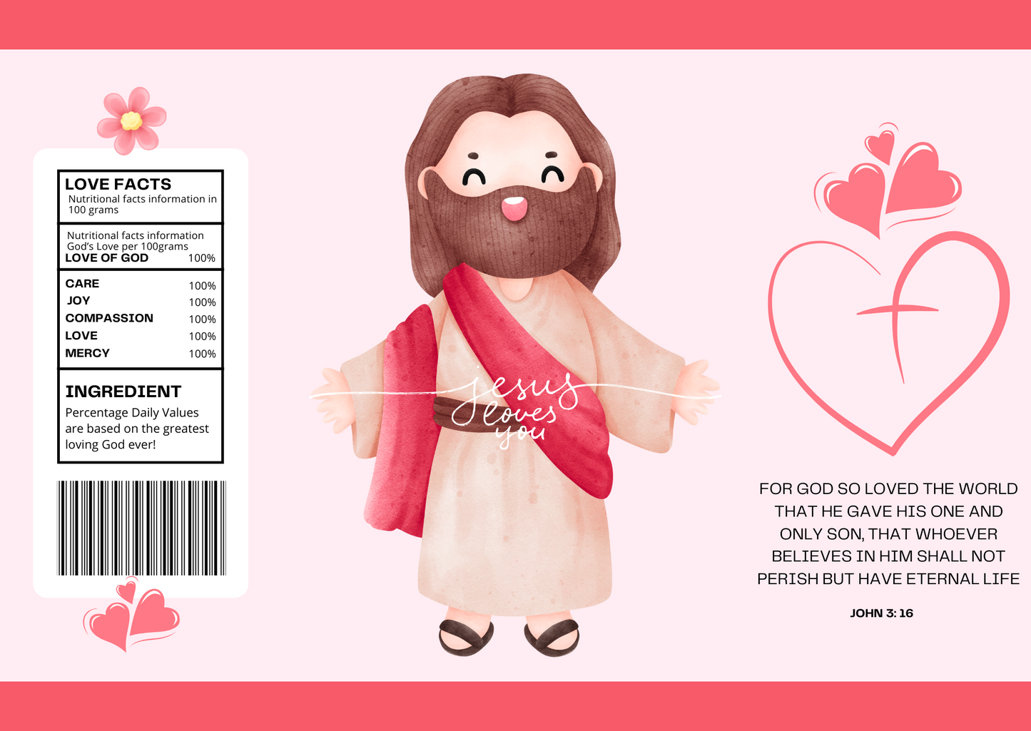 Jesus Loves You Chip Bag Template – Christian Party Favor, Evangelism Wrapper, Printable Digital Download
