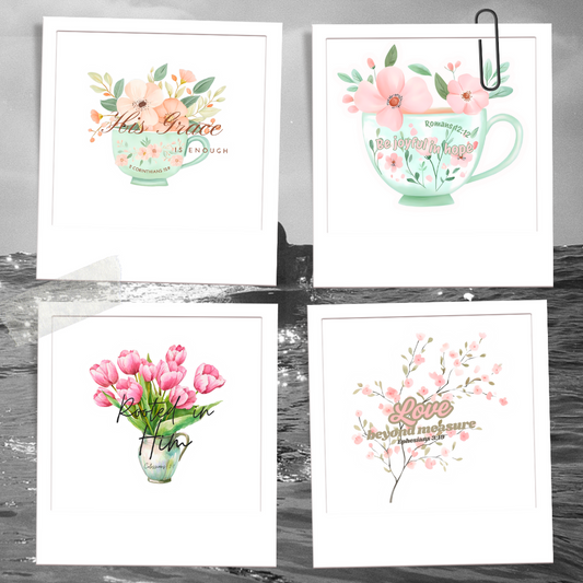 Floral Bible Verse Wall Art | Christian Scripture Printable | Inspirational Faith Digital Download Decor
