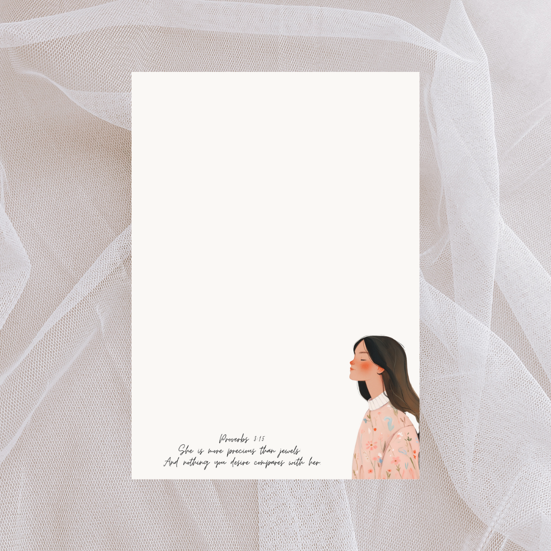 Printable A4 Stationery Set – Aesthetic Girl Graphics, Cute Kawaii Letter Paper, Digital Download Writing Paper