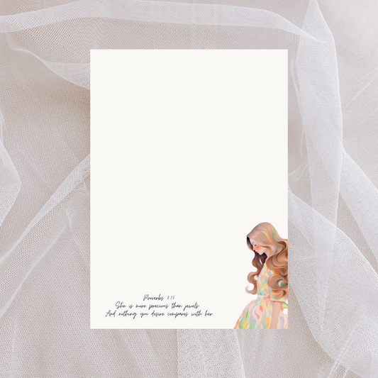 Printable A4 Stationery Set – Aesthetic Girl Graphics, Cute Kawaii Letter Paper, Digital Download Writing Paper