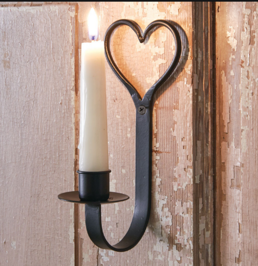 Primitive Heart Taper Candle Sconce - Box of 4