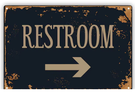 Restroom Right Side Vintage Decor Sign, Ships to US only, aluminum sign, perfect for Restaurant, Bar, Mall, Home wall decor
