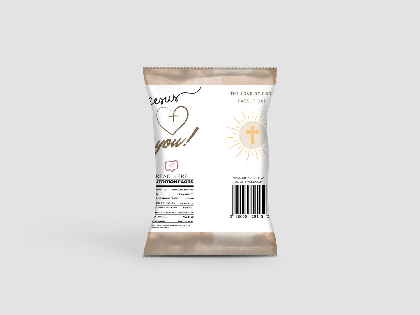 Chip Bag Evangelism Template – Printable Digital Download, Christian Party Favor, Outreach Wrapper Design