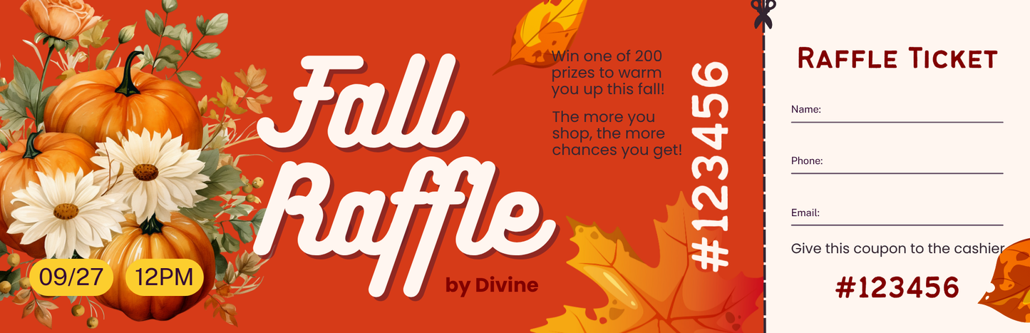 Illustration Thanksgiving Party Ticket - Customizable Raffle & Harvest Event Ticket Printable, Digital Download for Fall Events & Parties