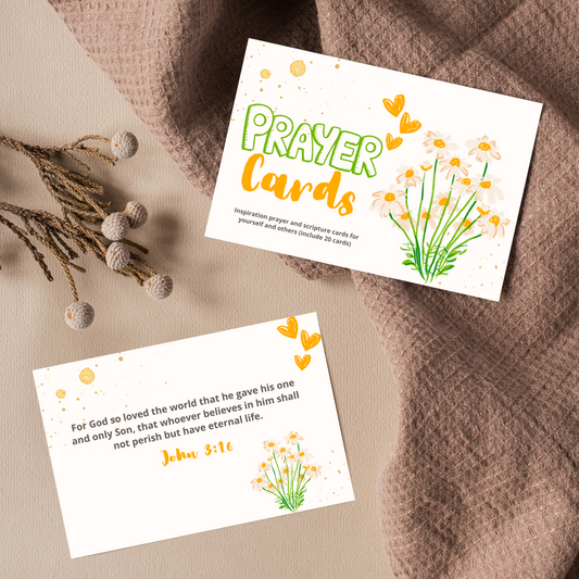 Christian Prayer Cards Printable – Digital Download | Scripture & Bible Verse Prayer Cards | Faith-Based Encouragement Cards