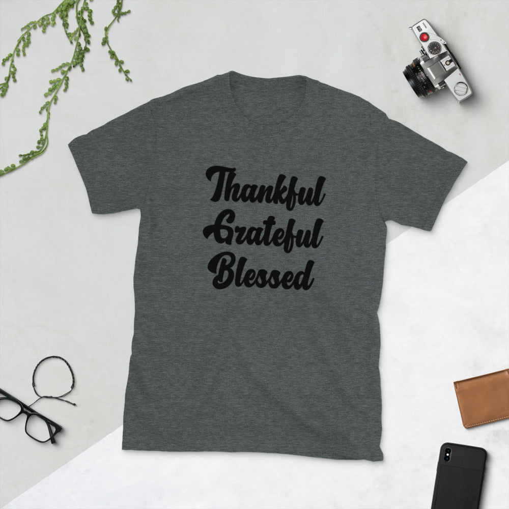 Thankful Grateful Blessed Short-Sleeve Unisex T-Shirt