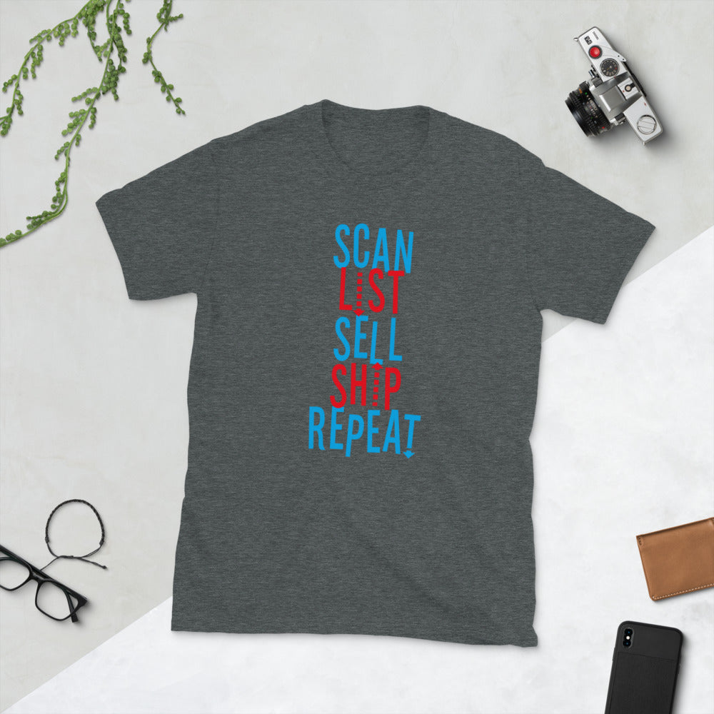 Scan List Sell Ship Repeat Short-Sleeve Unisex T-Shirt