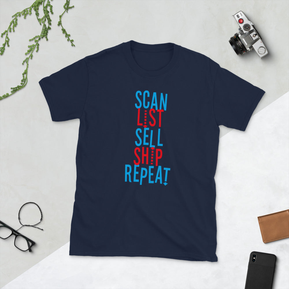 Scan List Sell Ship Repeat Short-Sleeve Unisex T-Shirt