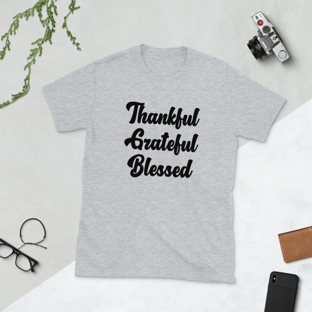 Thankful Grateful Blessed Short-Sleeve Unisex T-Shirt