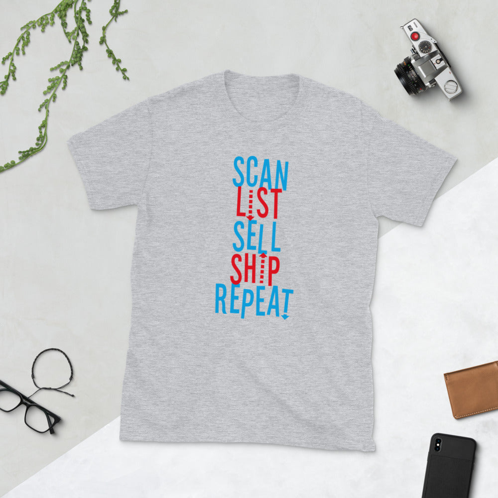 Scan List Sell Ship Repeat Short-Sleeve Unisex T-Shirt