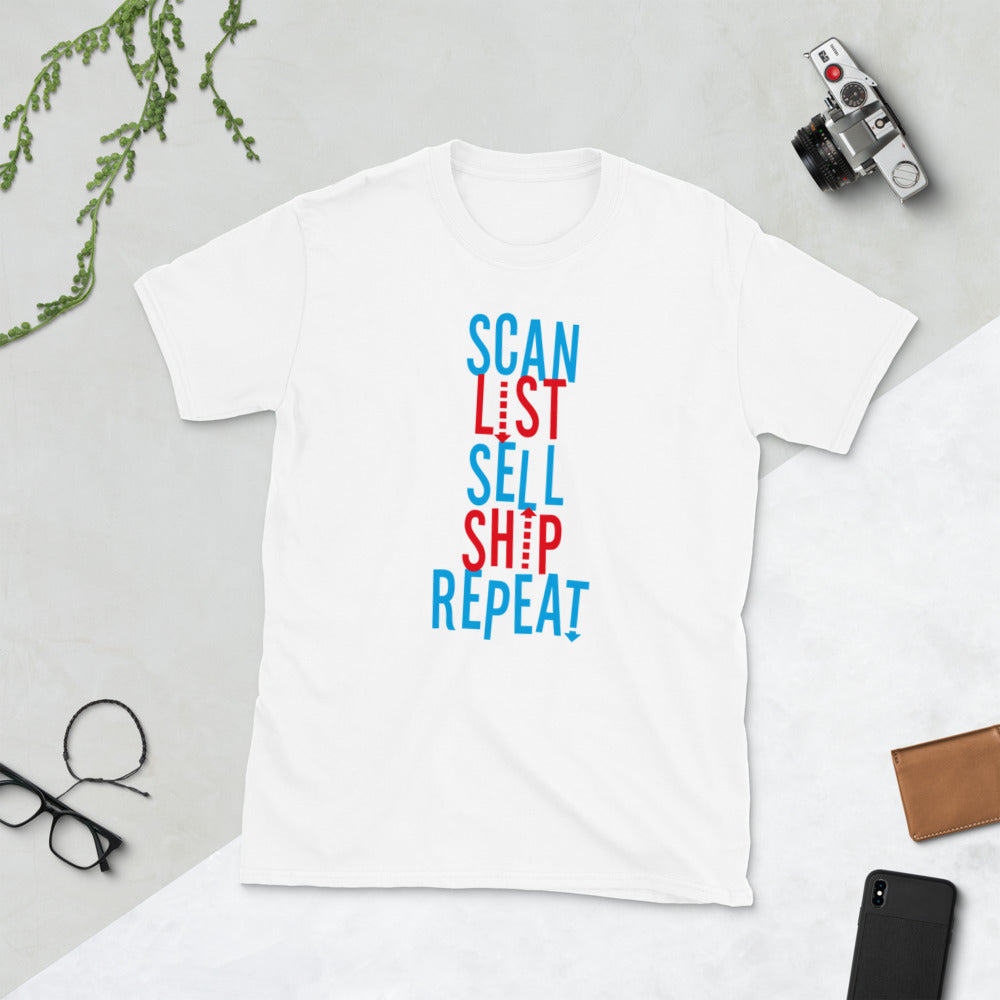 Scan List Sell Ship Repeat Short-Sleeve Unisex T-Shirt