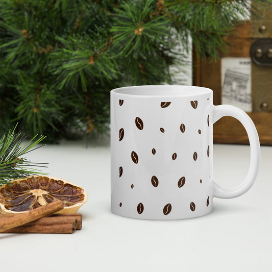 White Glossy Mug for Coffee, Tea Lovers, Perfect for Birthday Gift for Family and Friends