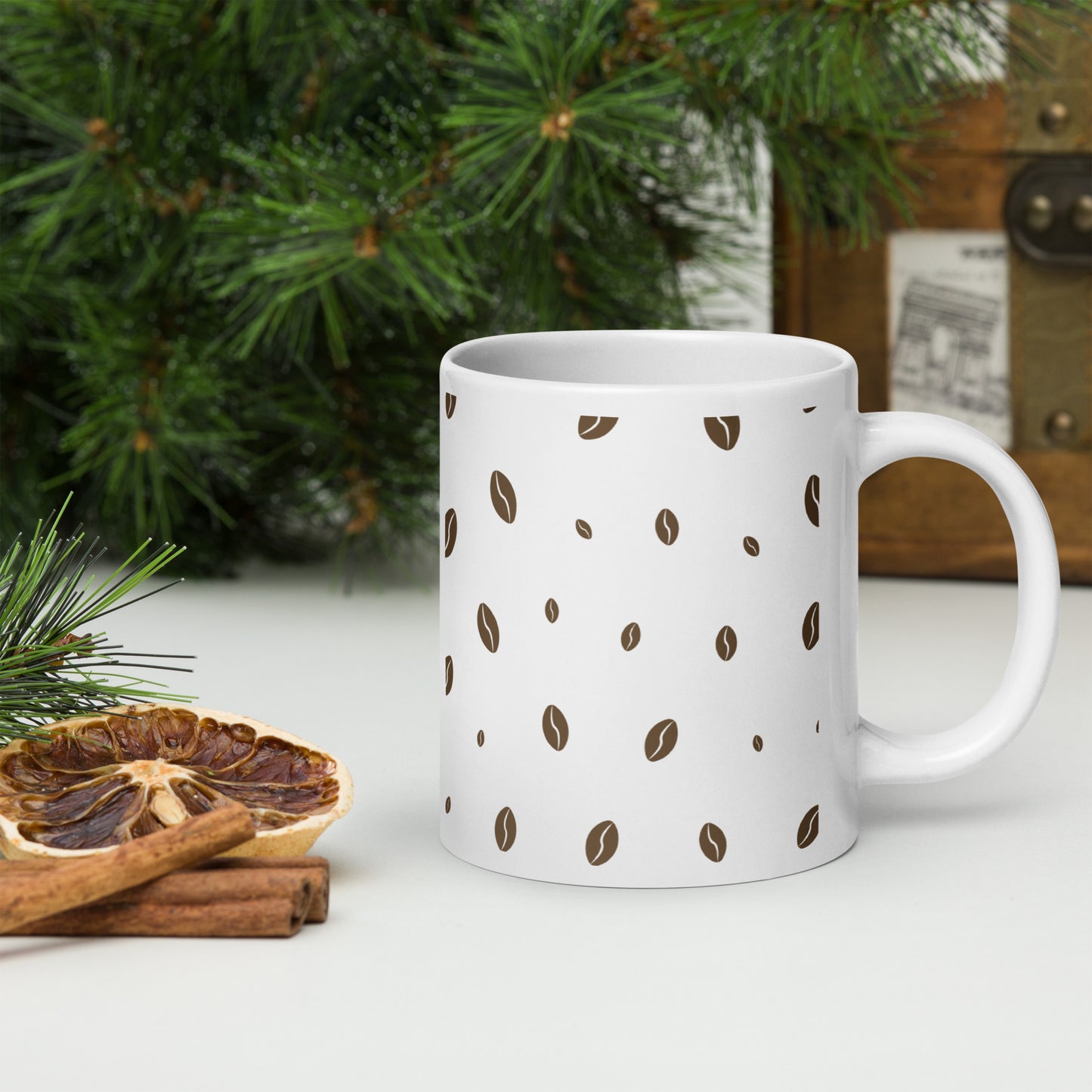 White Glossy Mug for Coffee, Tea Lovers, Perfect for Birthday Gift for Family and Friends