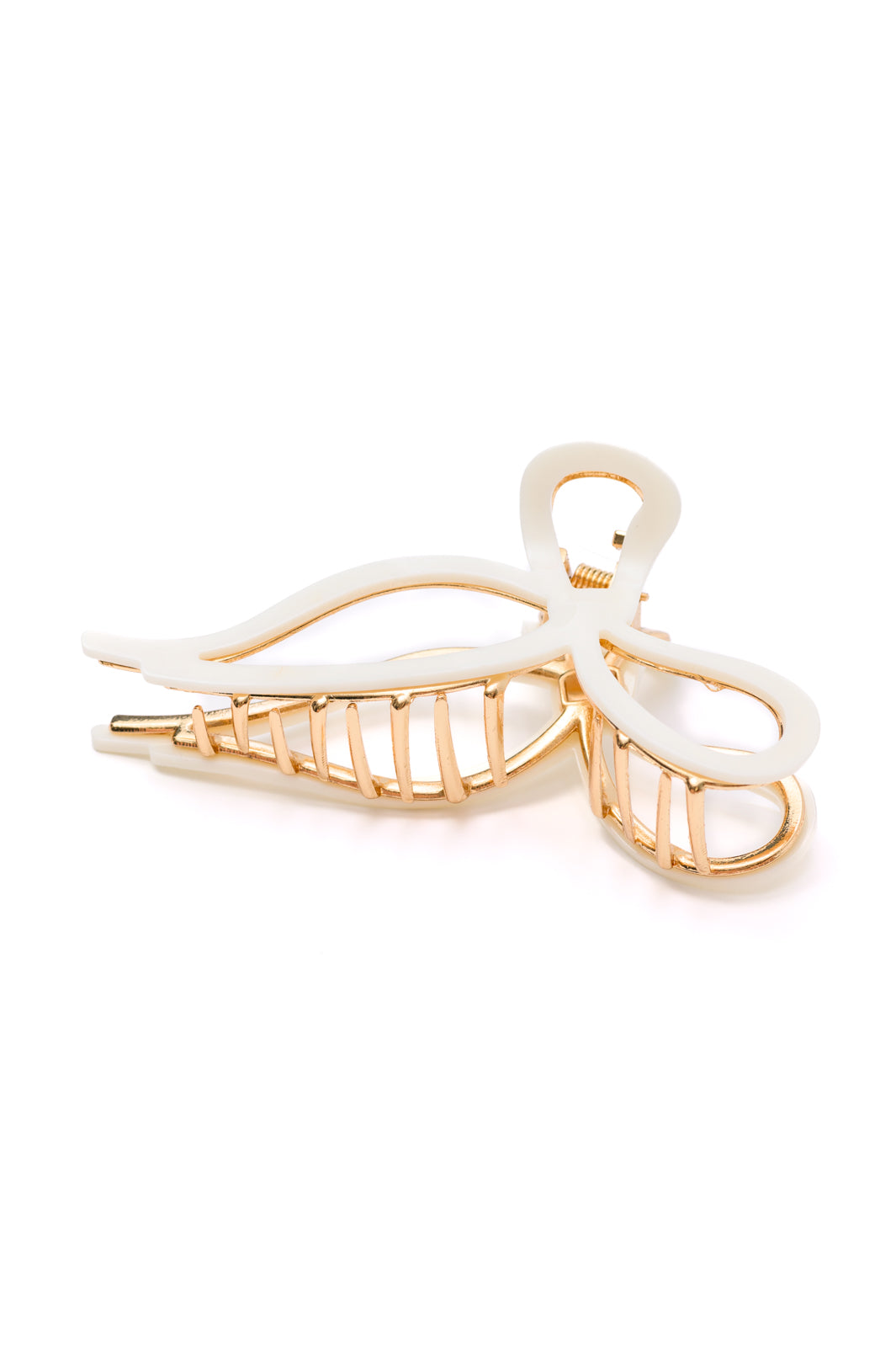 Delicate Bow Claw Clip in White